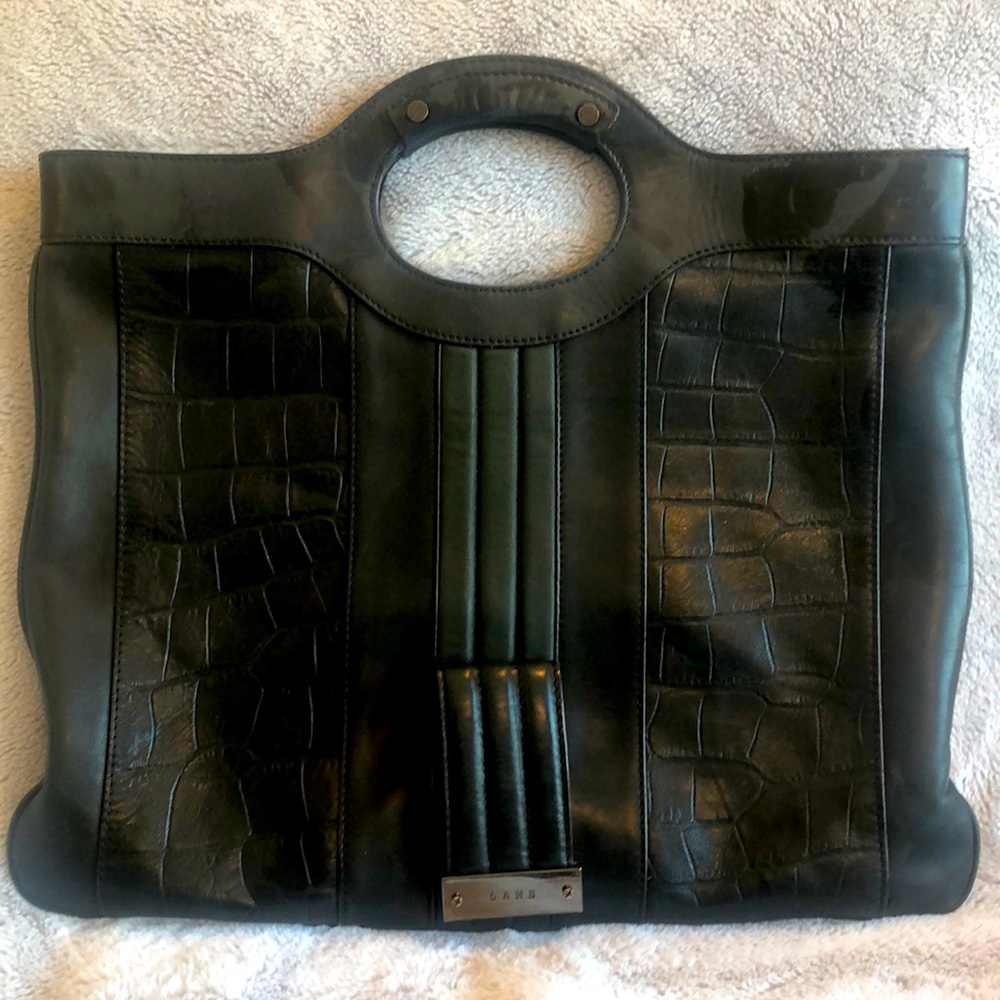 L.A.M.B Green and black handbag.